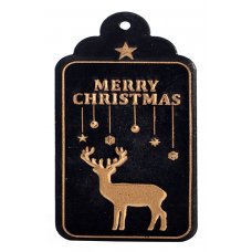 Χριστουγεννιάτικο Στολίδι Μεταλλικό Μαύρο με Τάρανδο (8cm)